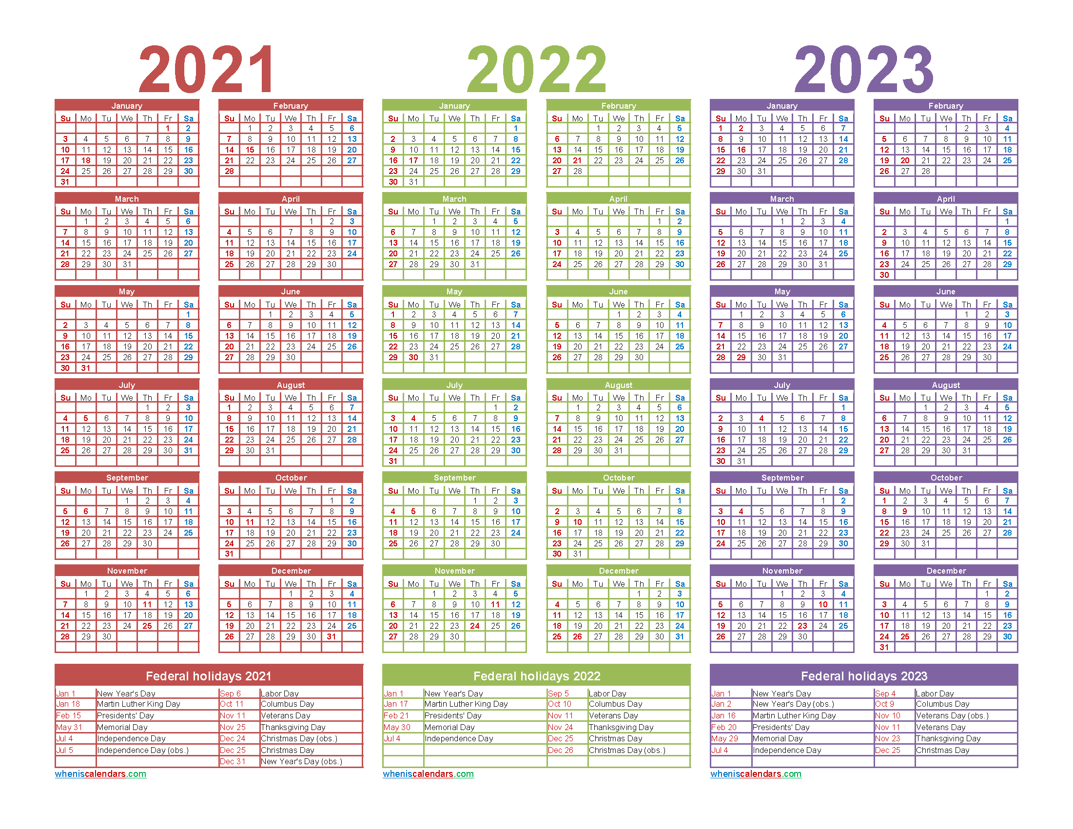 Free Printable 2021 And 2022 And 2023 Calendar Word, Pdf