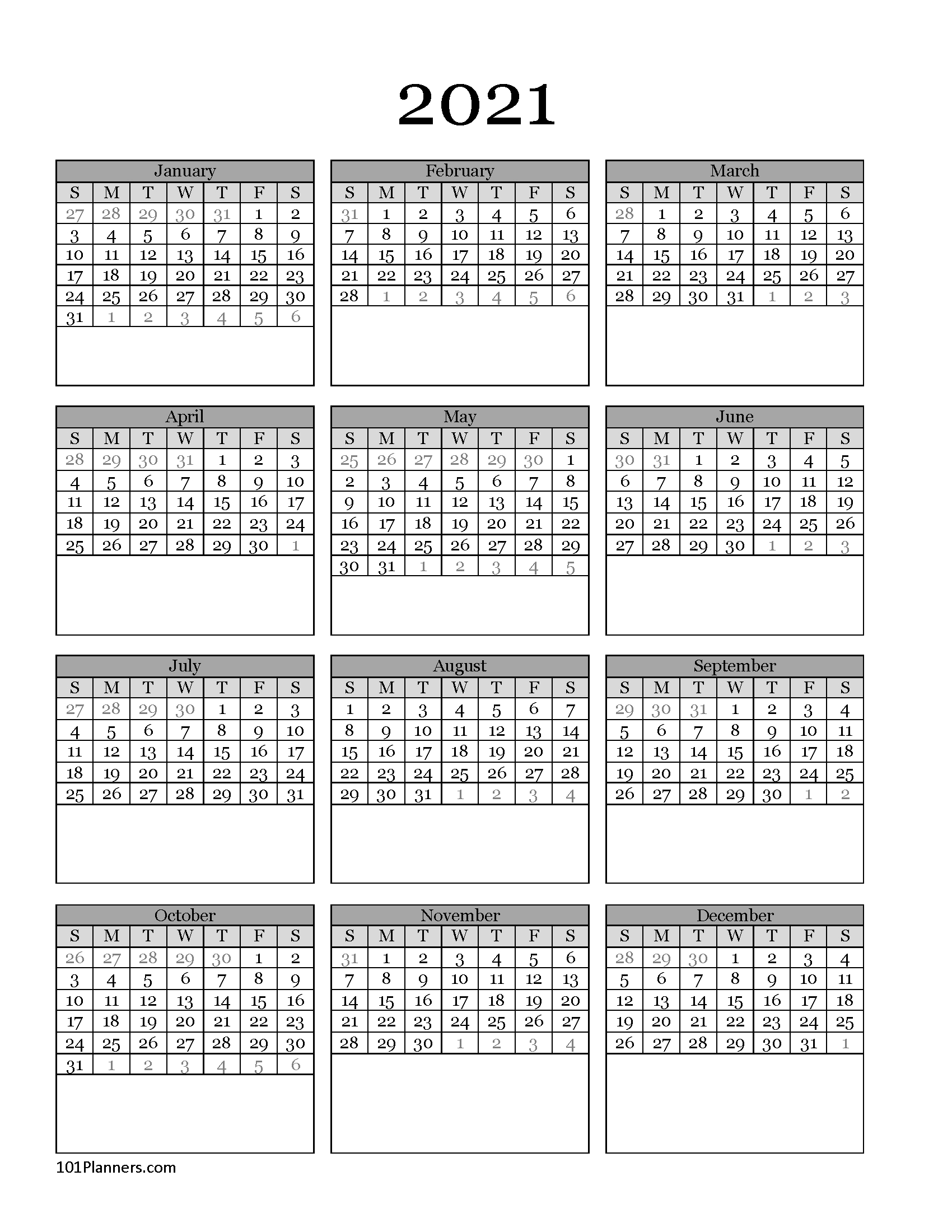 Free Calendar Maker 2021