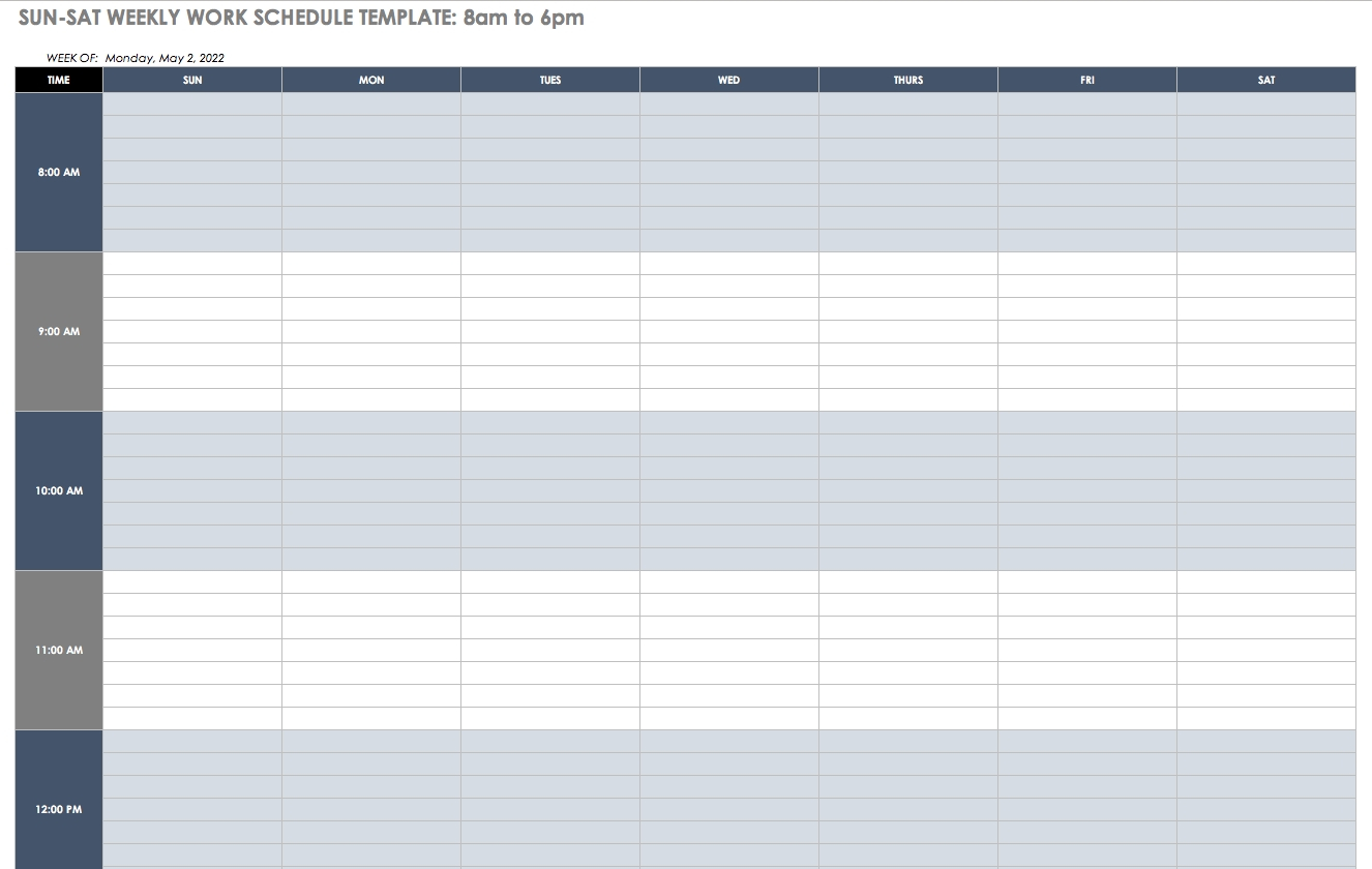 Free Printable Blank Employee Schedules - Calendar