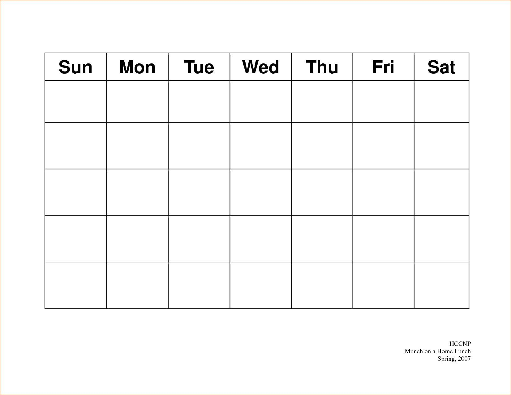 Free Printable Calendar 5 Day Week | Calendar Printables