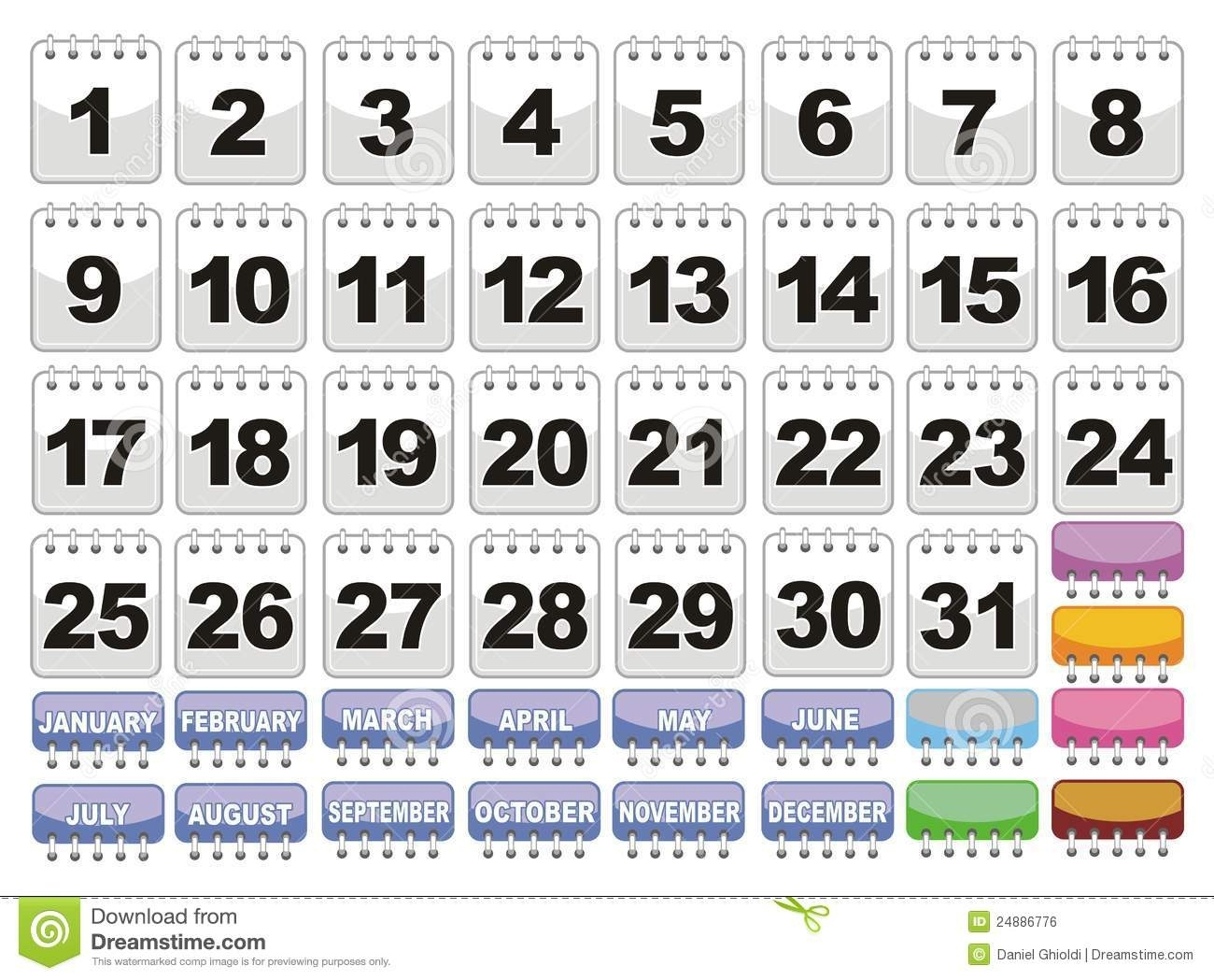 Free Printable Calendar Numbers 1-31 Pdf | Month Calendar