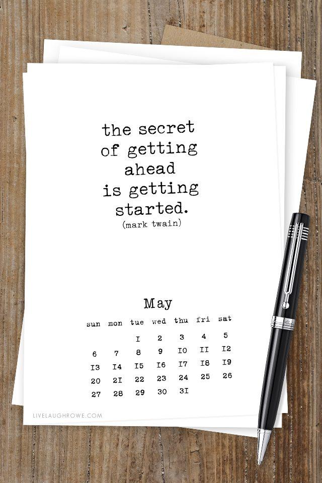 Free Printable Calendar With Inspirational Quotes That Are