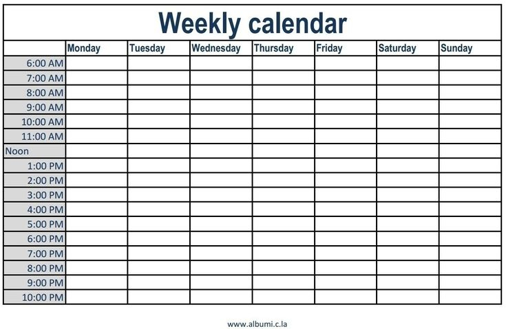 Free Printable Daily Calendar With Time Slots | Template