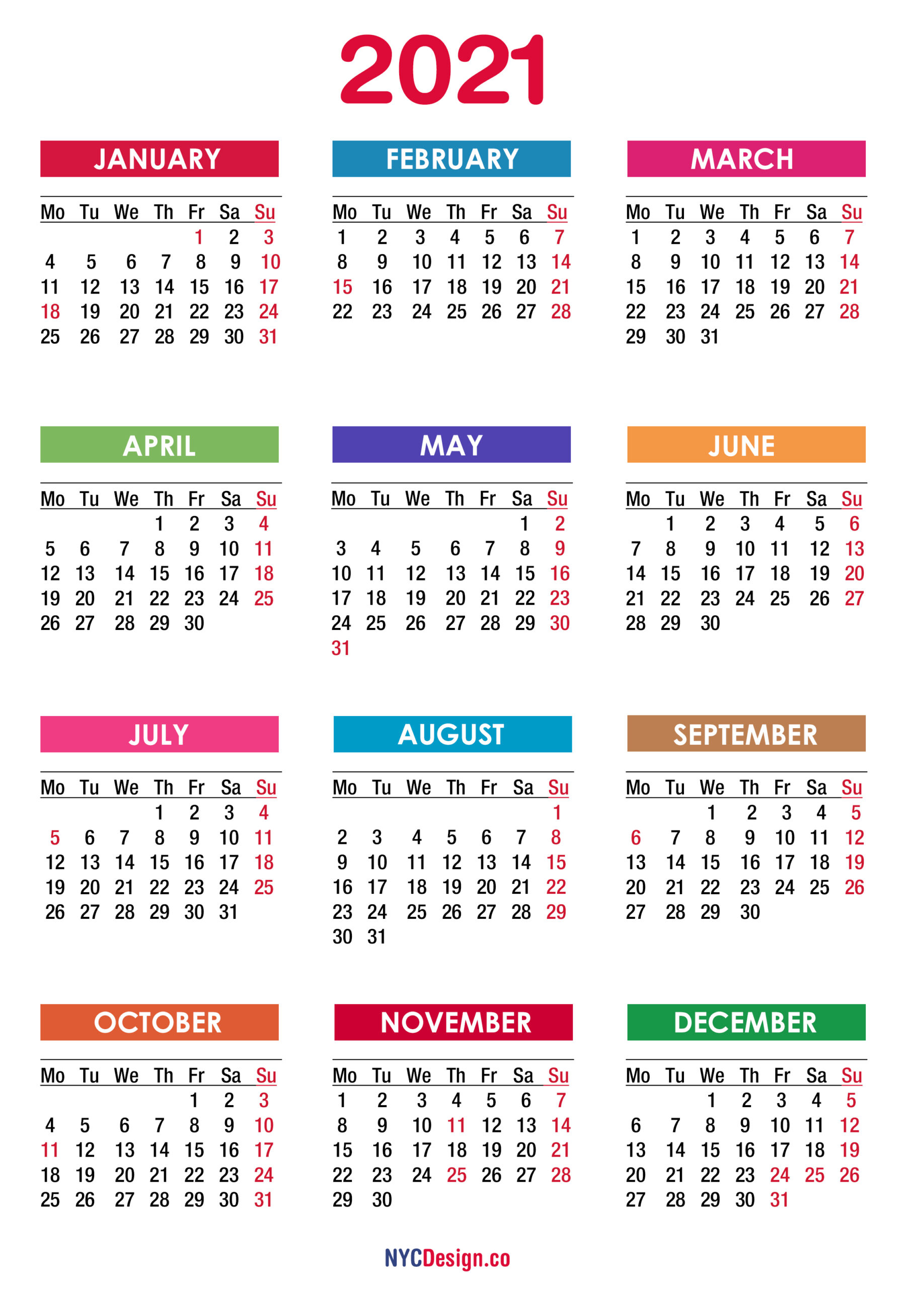 Free Printable Monthly Calendars Monday Start | Example