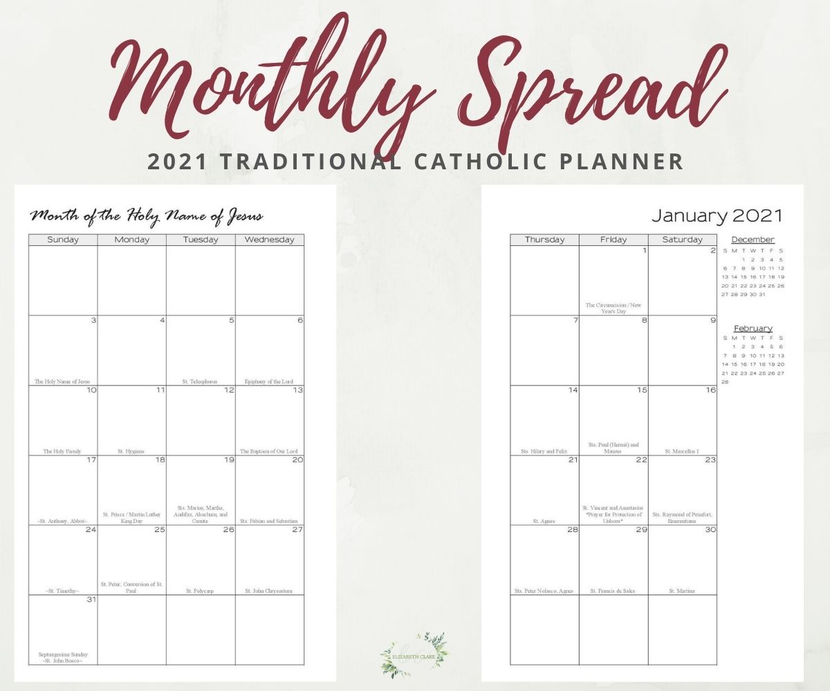 Free Printable Roman Catholic Liturgical Calendar 2021 Pdf