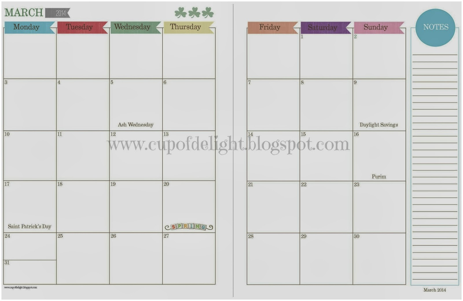 Free Two Page Monthly Planner Templates | Example Calendar