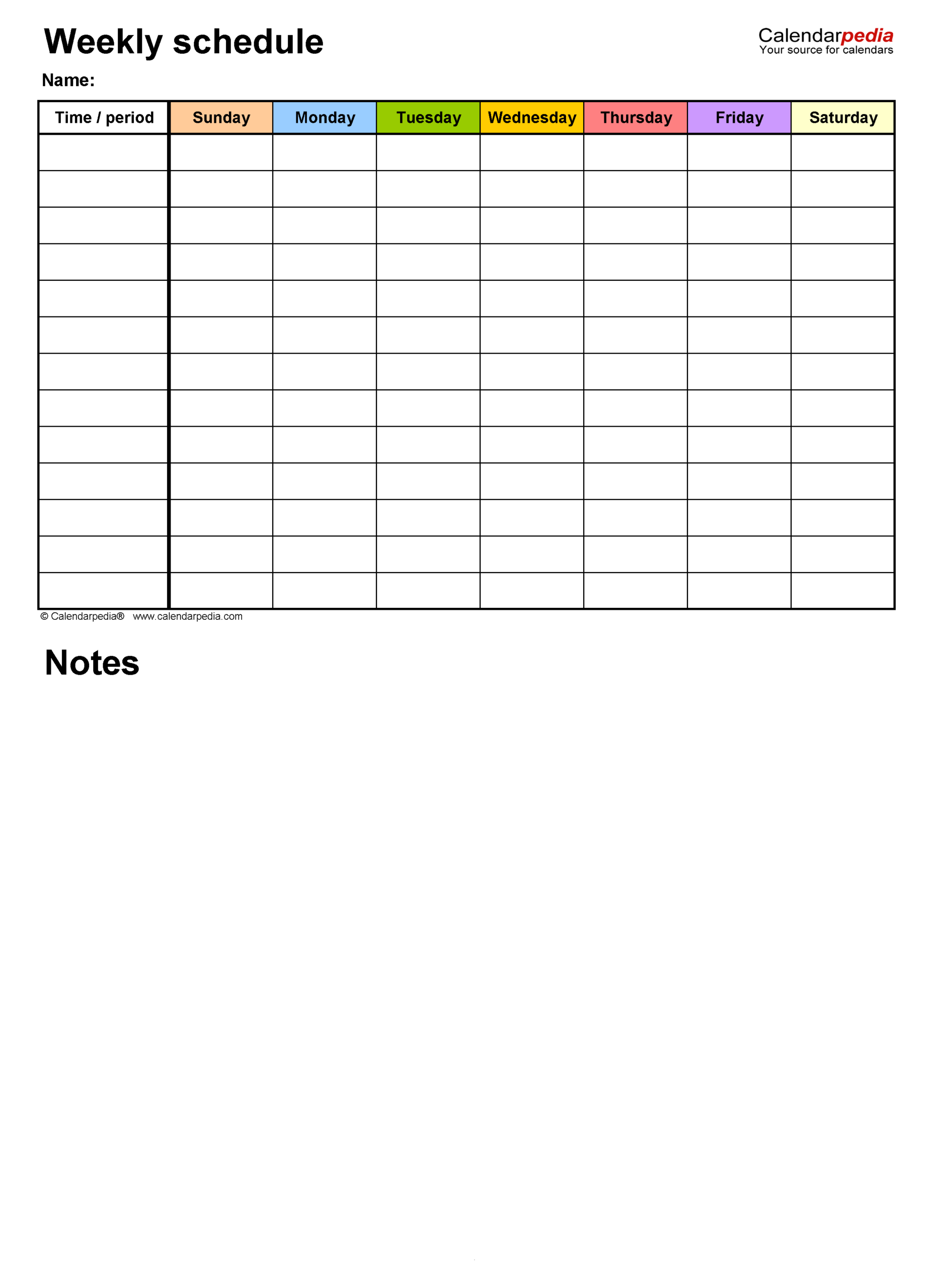 Free Weekly Schedules For Excel - 18 Templates