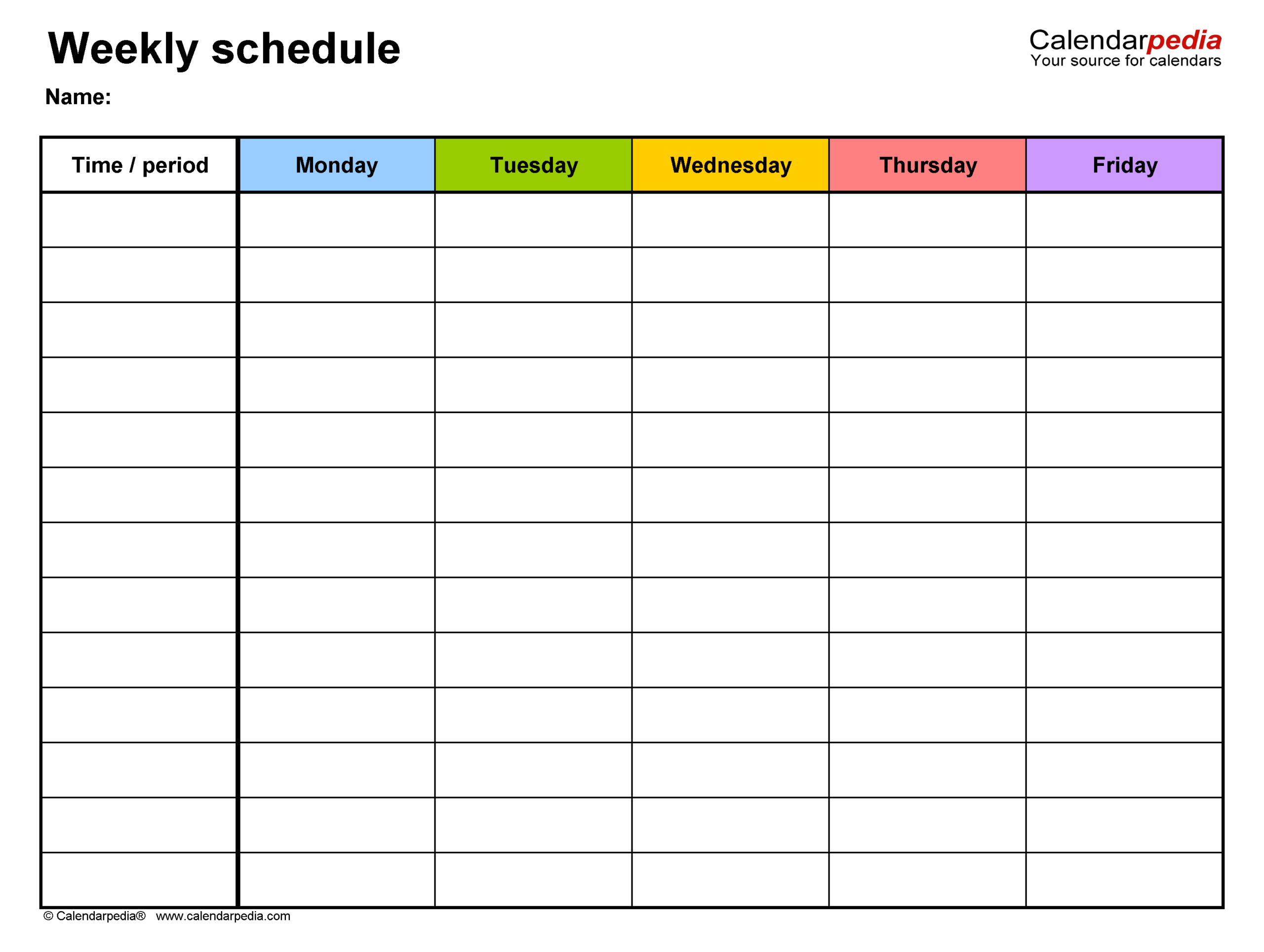 Free Weekly Schedules For Pdf - 18 Templates