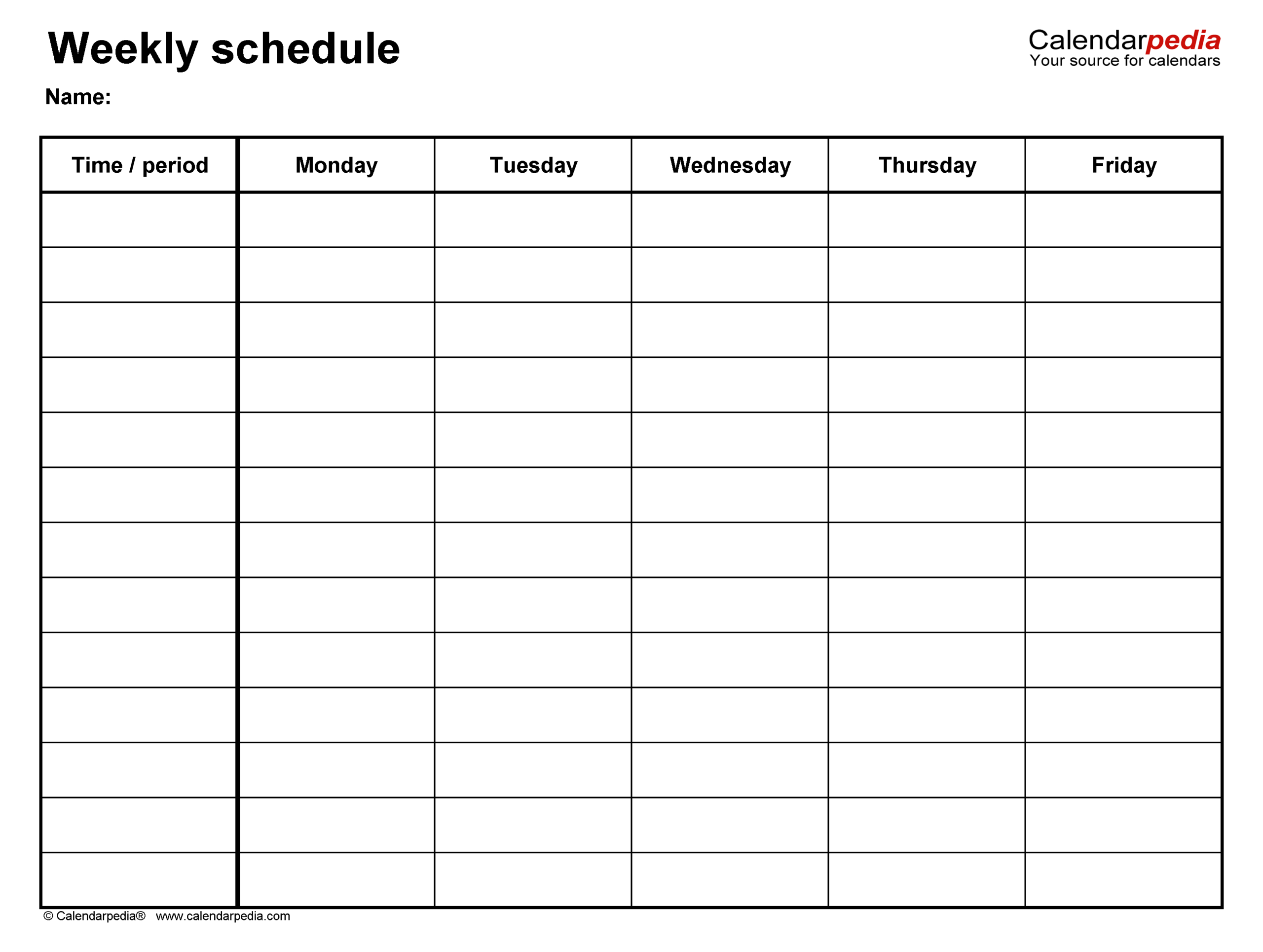 Free Weekly Schedules For Pdf - 18 Templates