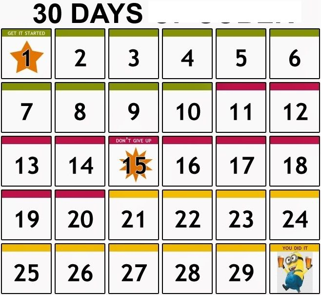 Get 30 Day Calendar Blank Printable Template Pdf Download