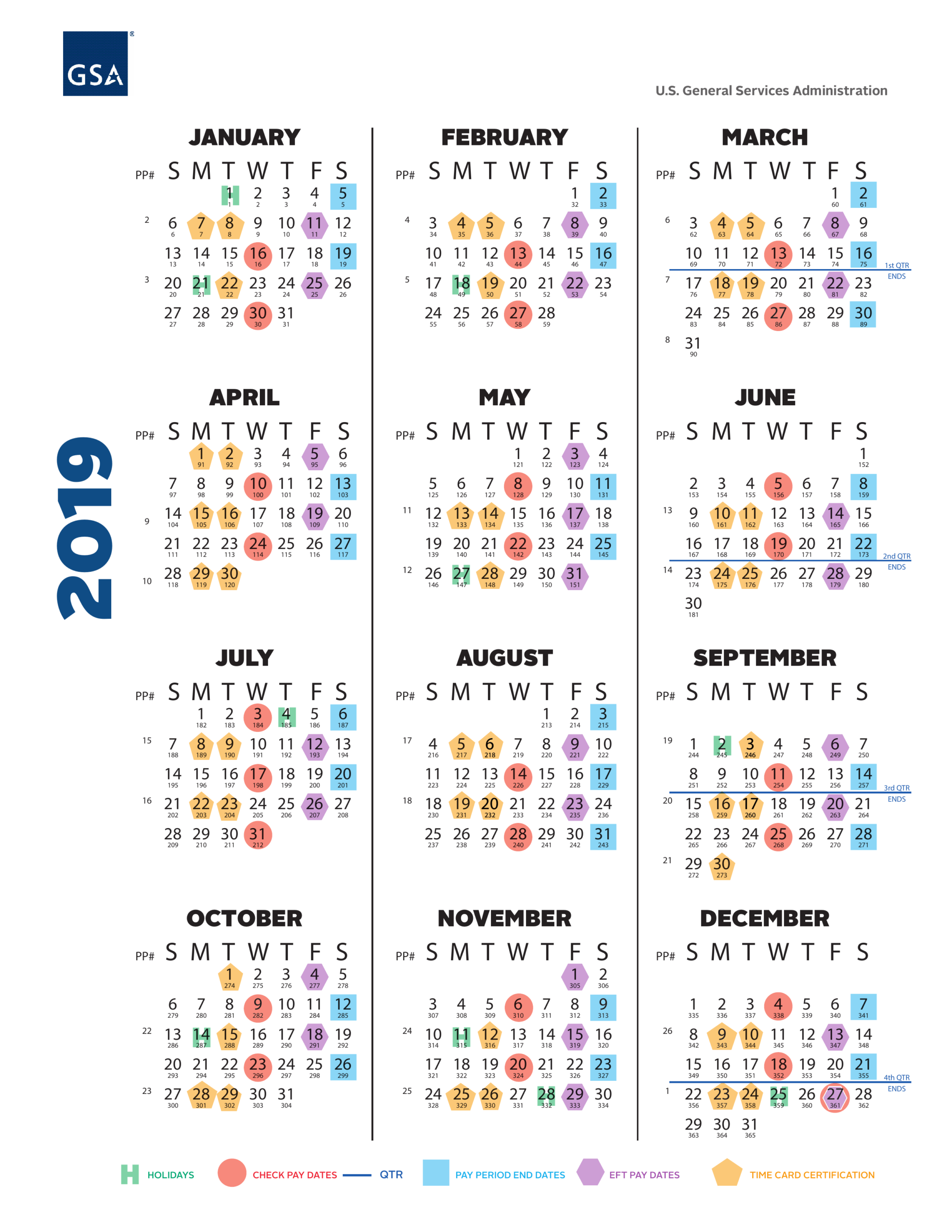 Gsa Payroll Calendar 2019 0