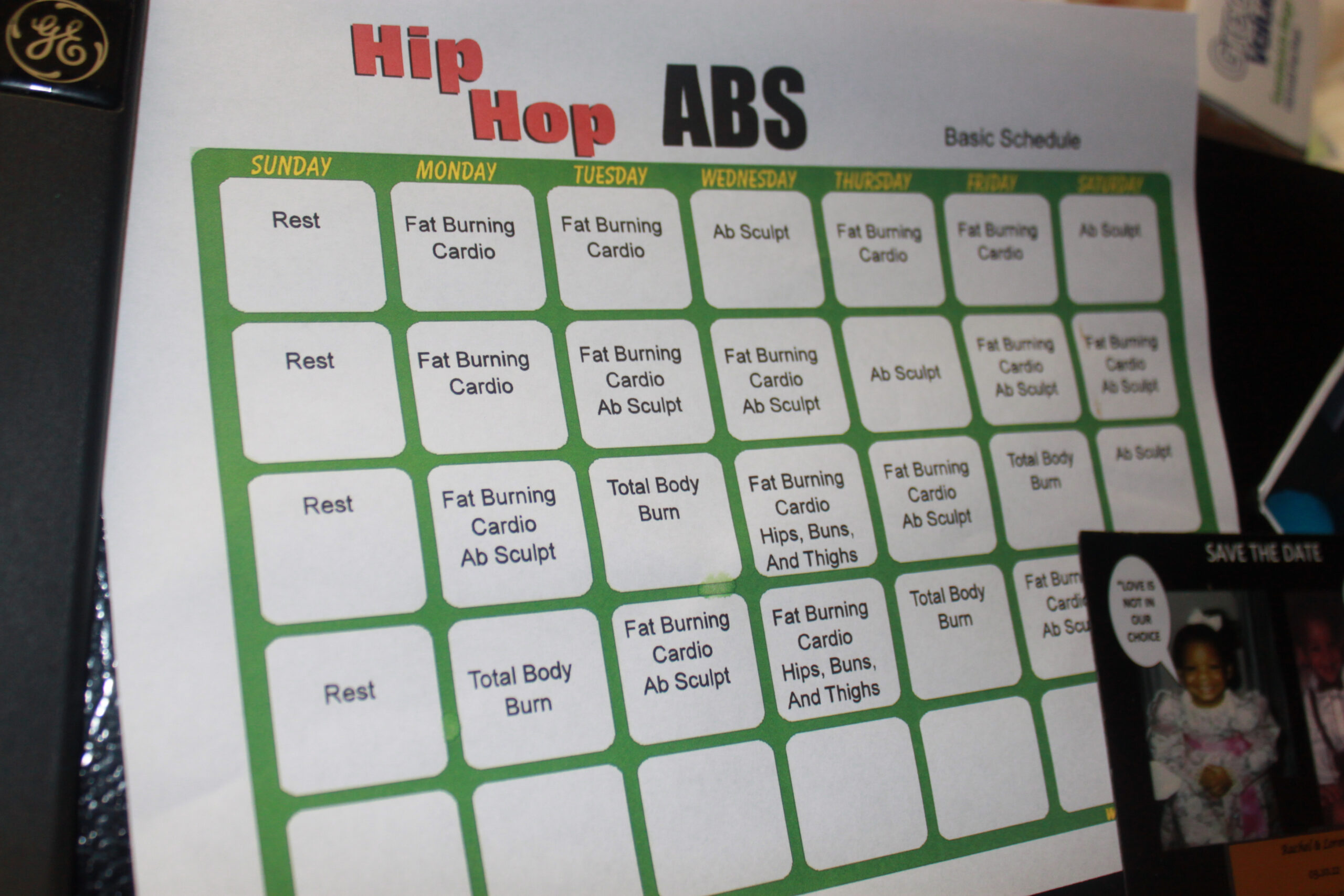 Hip Hop Abs Calendar Printable