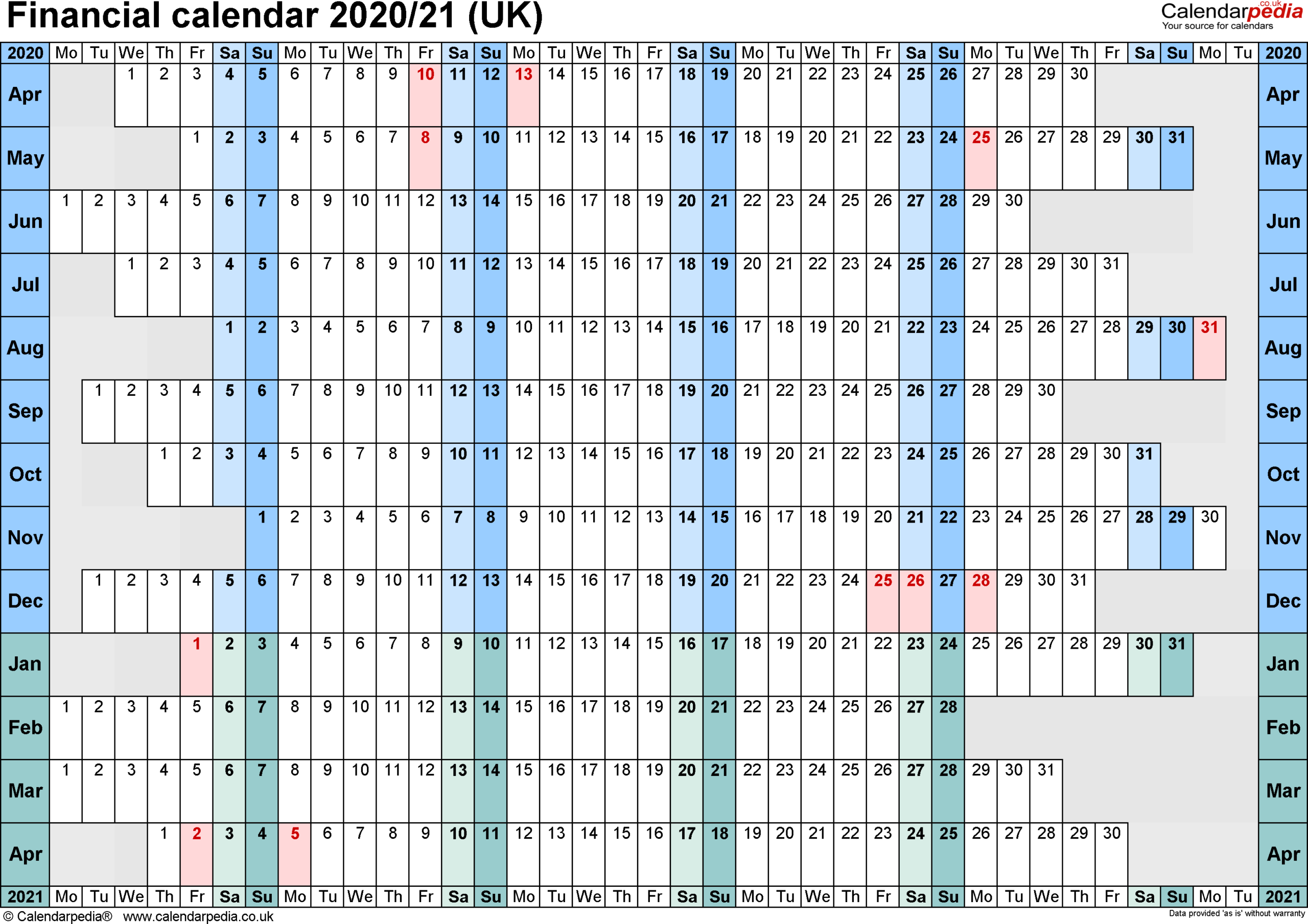 Hmrc Tax Week Calendar 2019 2020 | Calendar Template