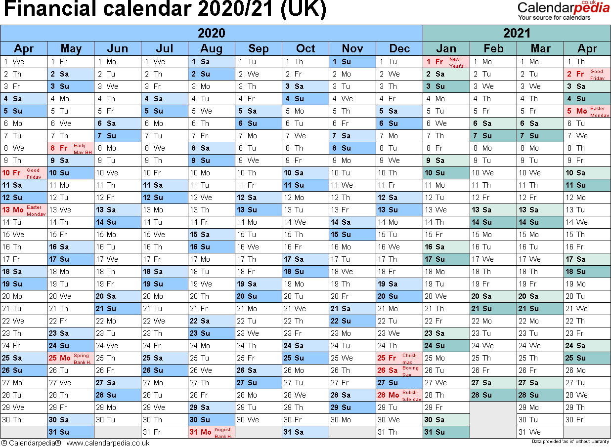 Hmrc Tax Week Calendar 2019 2020 | Calendar Template