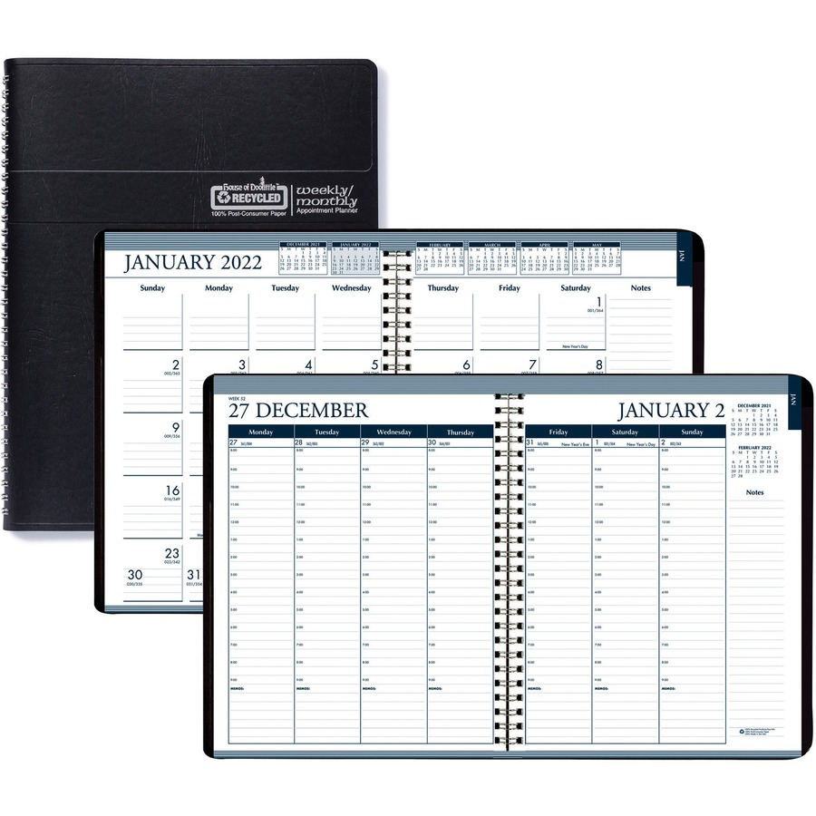 House Of Doolittle Tabbed Wirebound Weekly/Monthly Planner