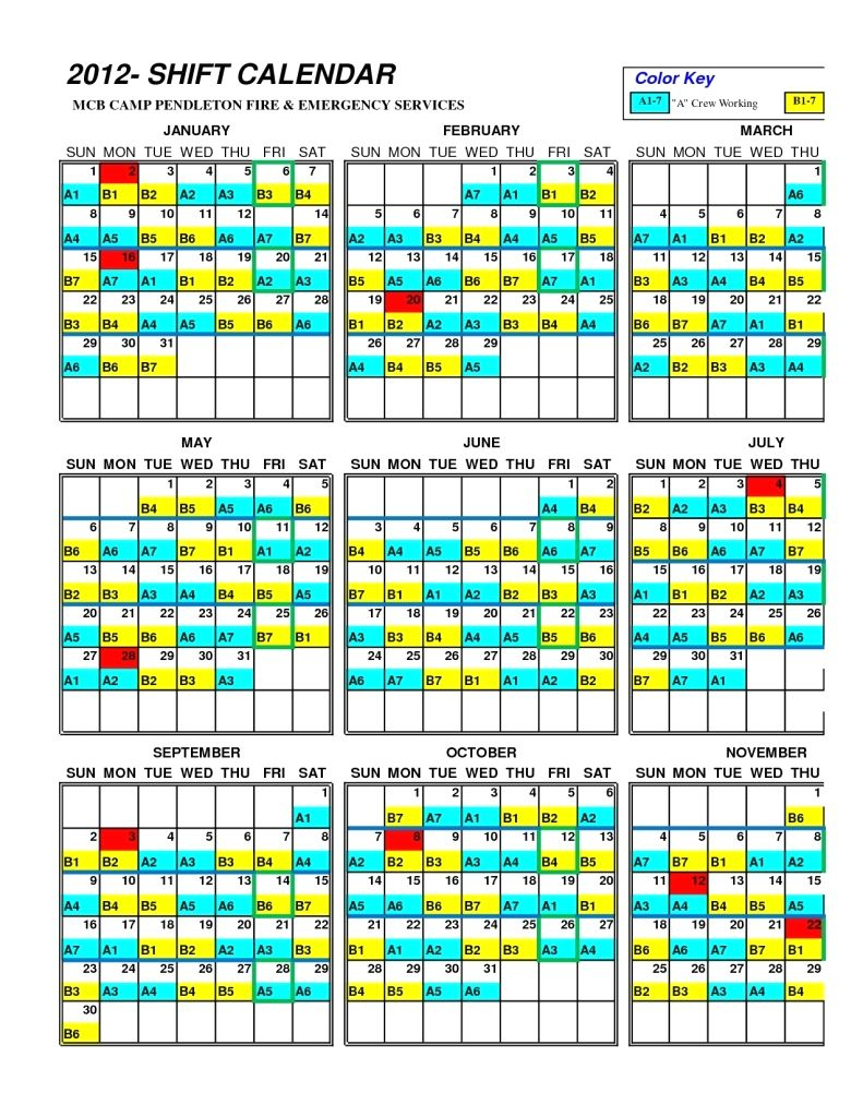 Houston Fire Department Shift Calendar | Printable