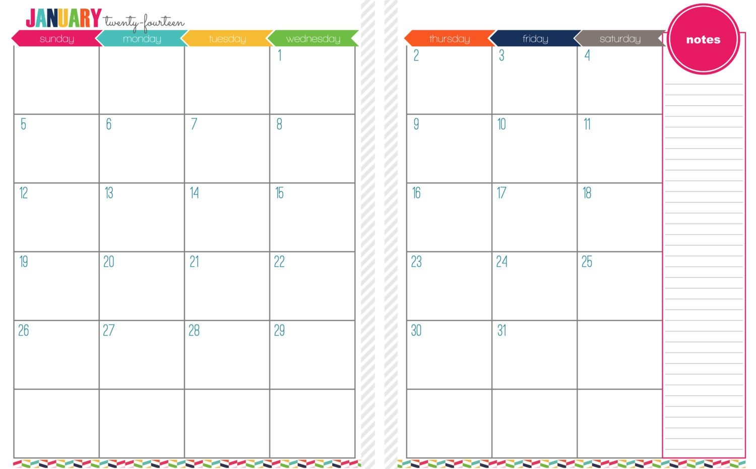 How To 2 Page Printable Monthly Calendar | Get Your