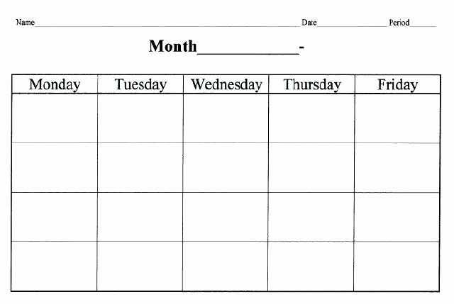 Inspirational Monday Through Friday Schedule Template In
