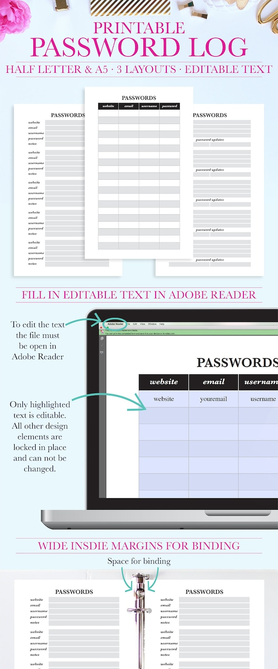 Items Similar To Password Organizer, Password Keeper