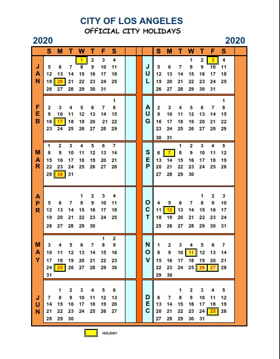 La City Pay Period Calendar 2021 | 2021 Pay Periods Calendar