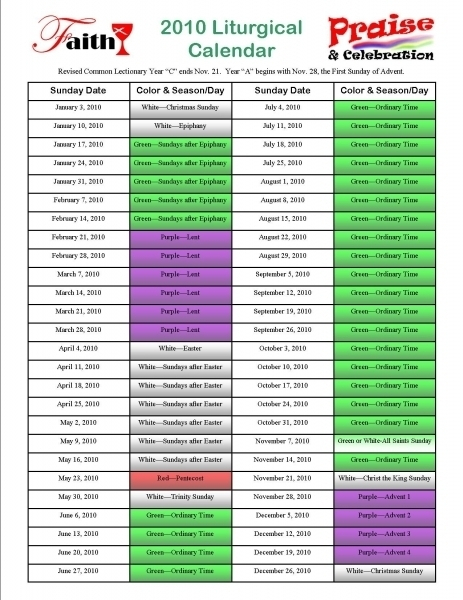 Lectionary Readings 2021 United Methodist | Free Calendar