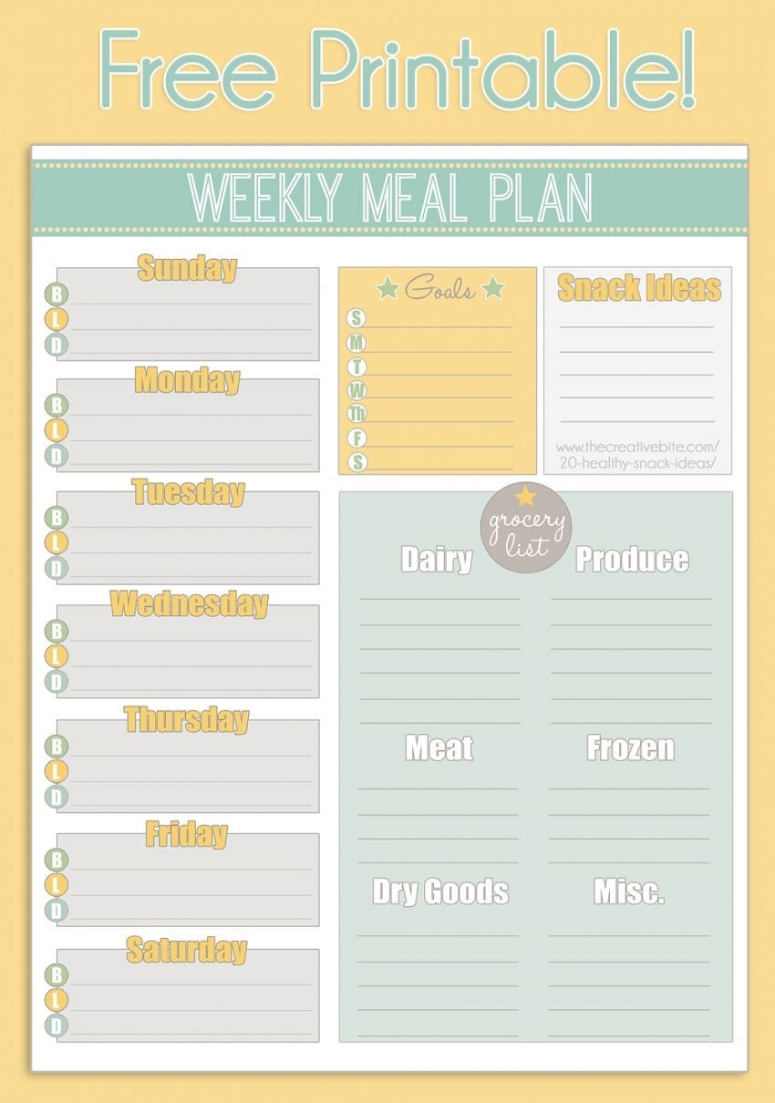 Meal Planning Calendar Printable In 2020 | Meal Planning