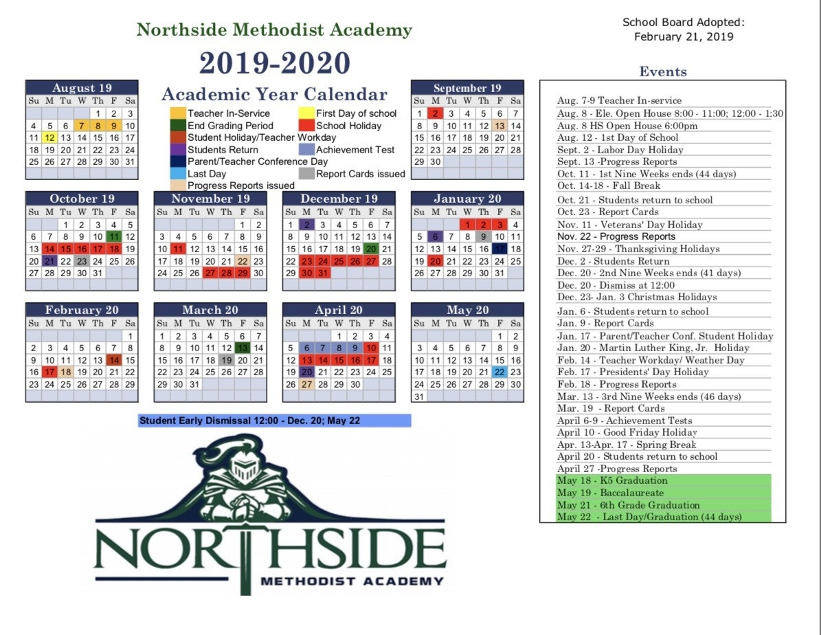 Methodist Church Liturgical Calendar 2020 - Template