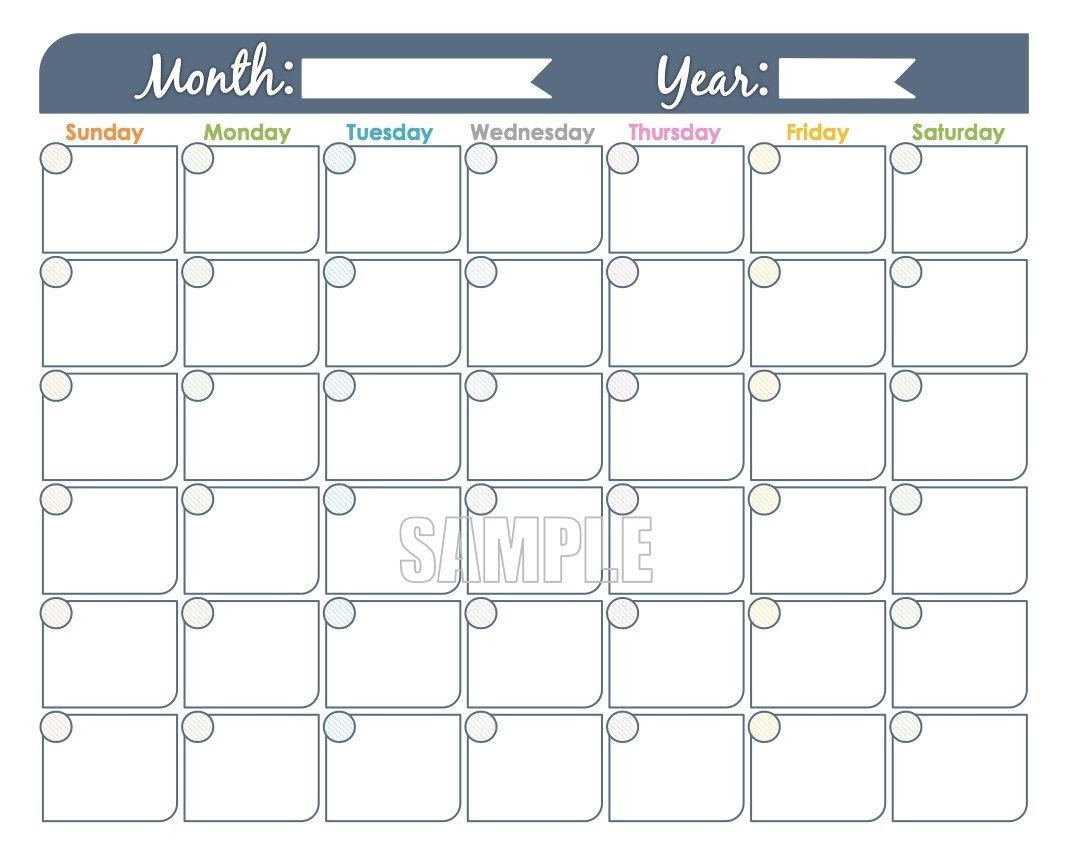 Monthly Calendar Monday To Sunday