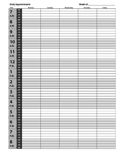 Monthly Calendar With Hourly Time Slots