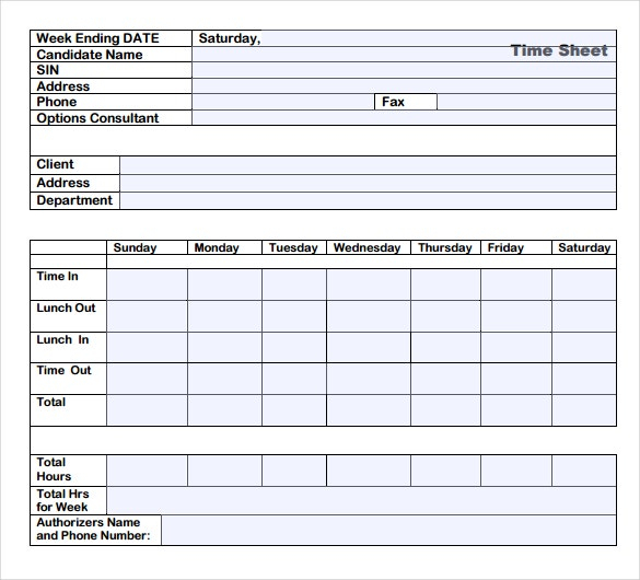 Numbers Timesheet Template - 17+ Free Sample, Example
