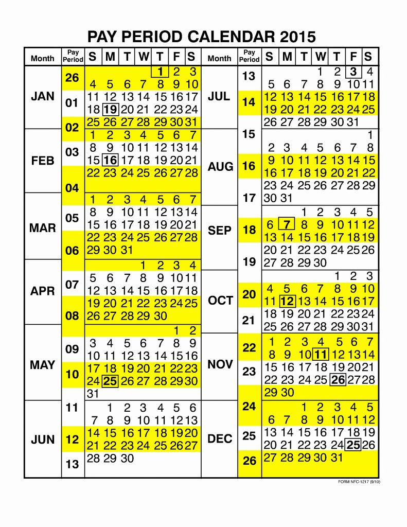 2021 Calendar With Pay Periods