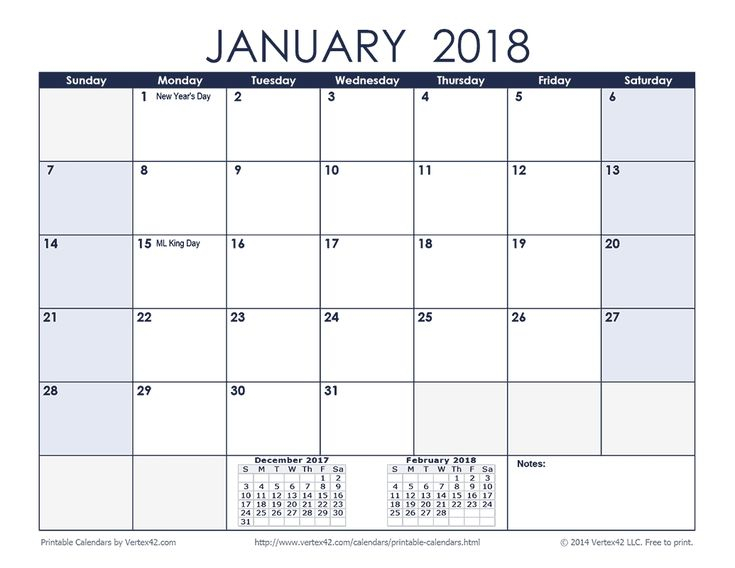 Print Free Sunday Through Saturday Calendar