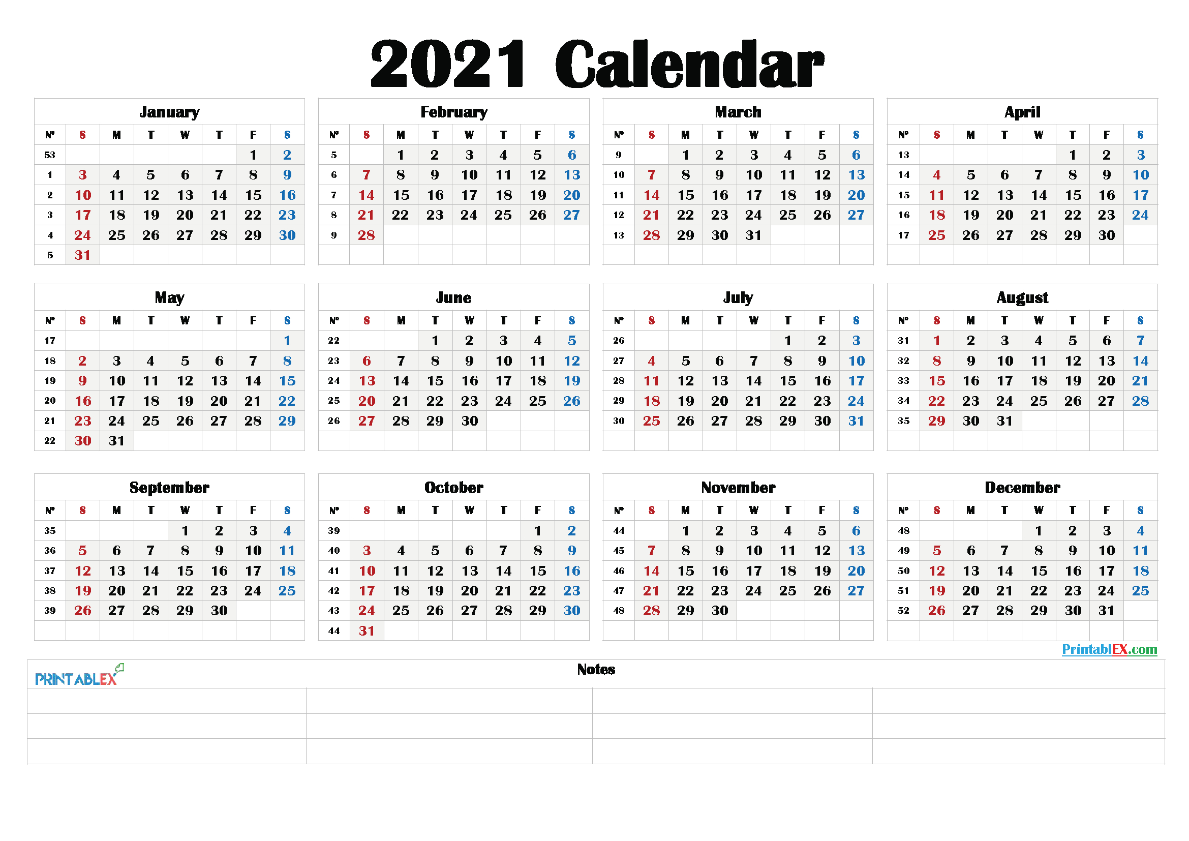 Printable 2021 Calendarmonth - 21Ytw192 | Calendar