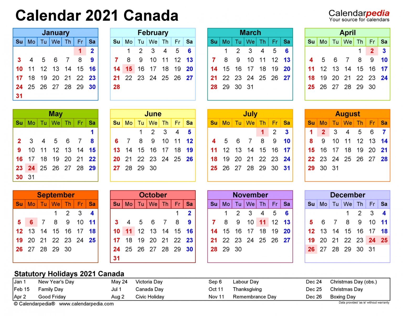 Printable Calendar 2021 South Africa