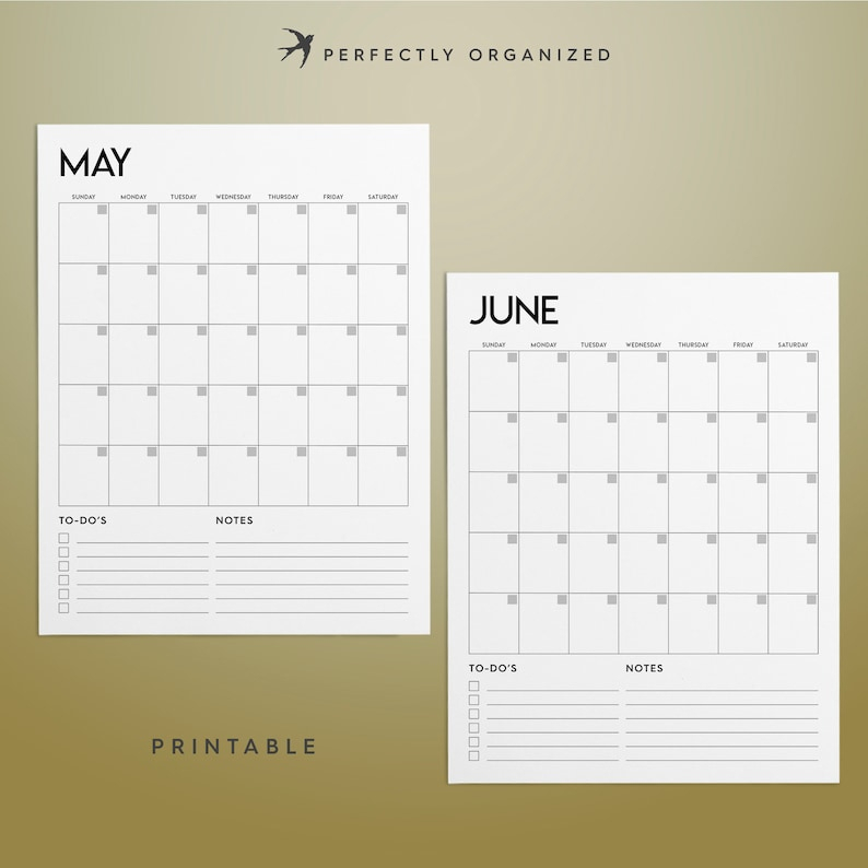 Printable Calendar Undated Undated Monthly Calendar 2020