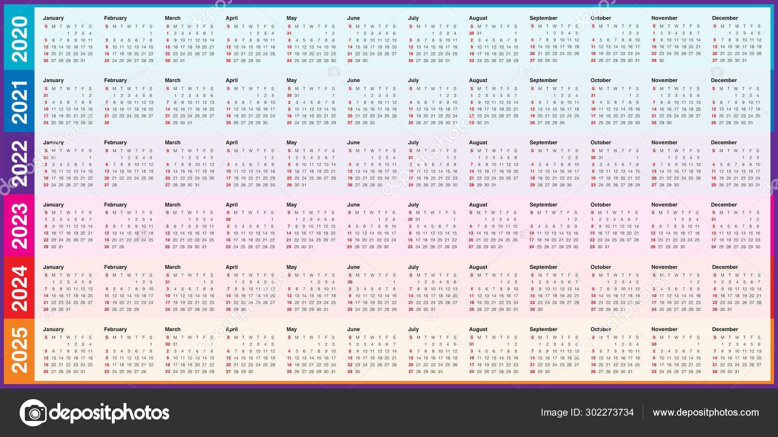 Printable Calendars 2021 To 2025 - Example Calendar Printable