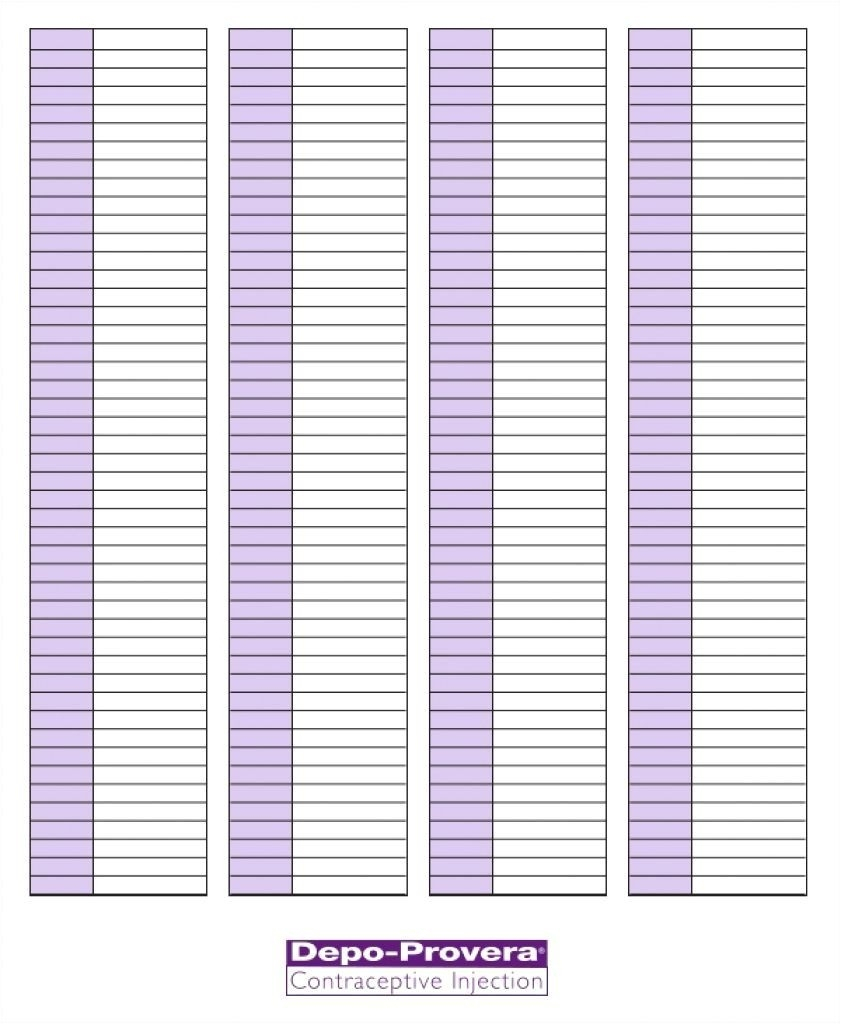 Printable Depo Provera Schedule Chart - Template Calendar