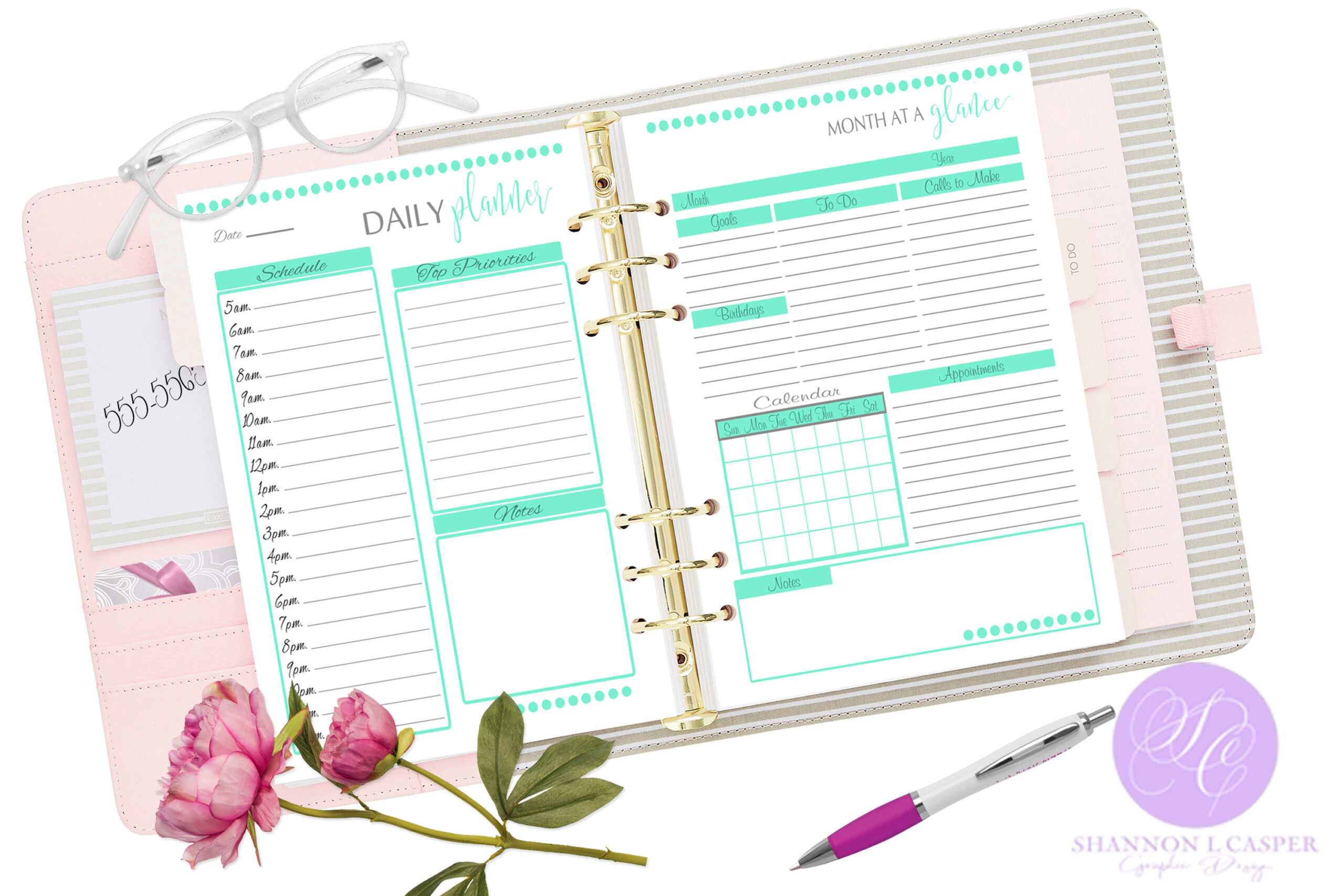 Printable Month At A Glance Page