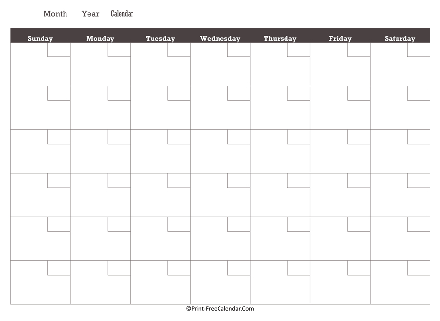 2021 Printable Calendar Monthly