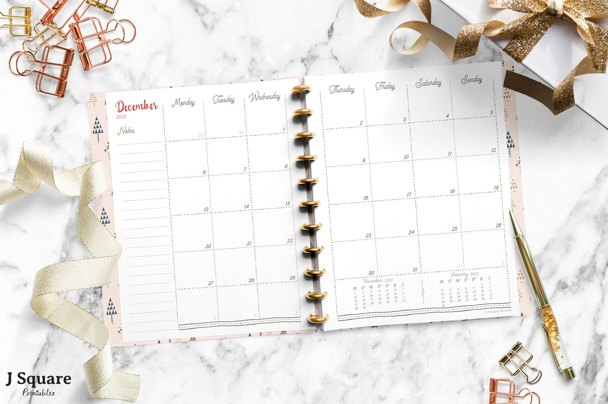 Printable Pdf 2021 Monthly At A Glance Calendar Insert For