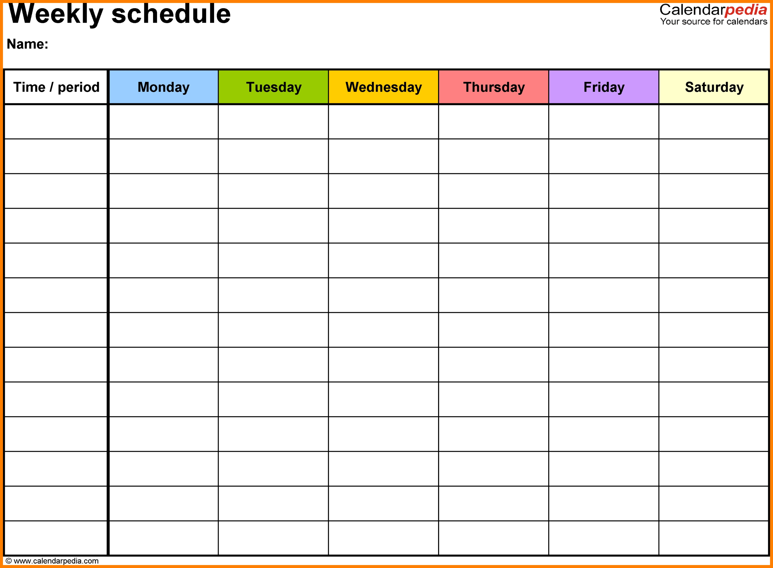 Printable Schedule With Time Slots | Example Calendar