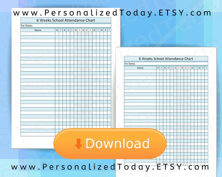 Printable School Attendance Tracker Instant Download