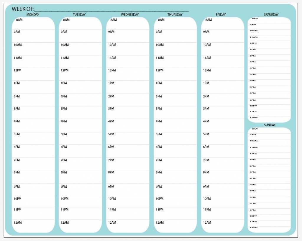 Printable Weekly Calendar With 15 Minute Time Slots