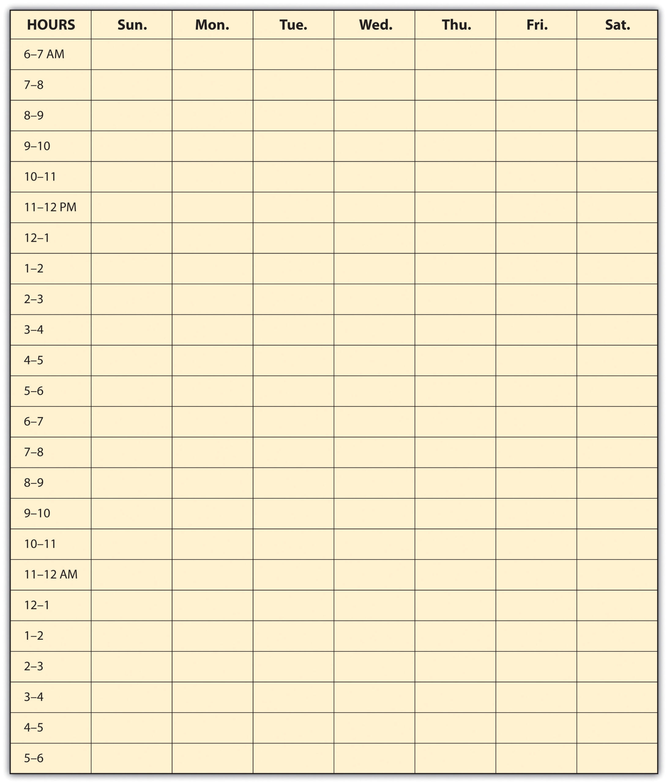 Printable Weekly Calendar With 15 Minute Time Slots