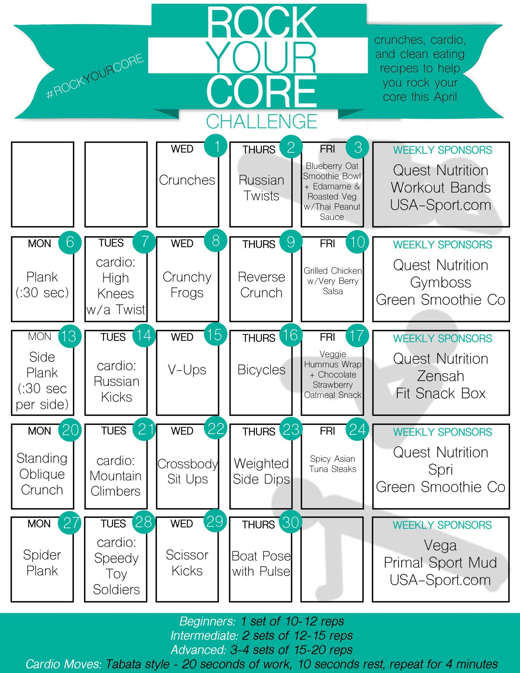 Rock Your Core April Abs Challenge | Abs Challenge