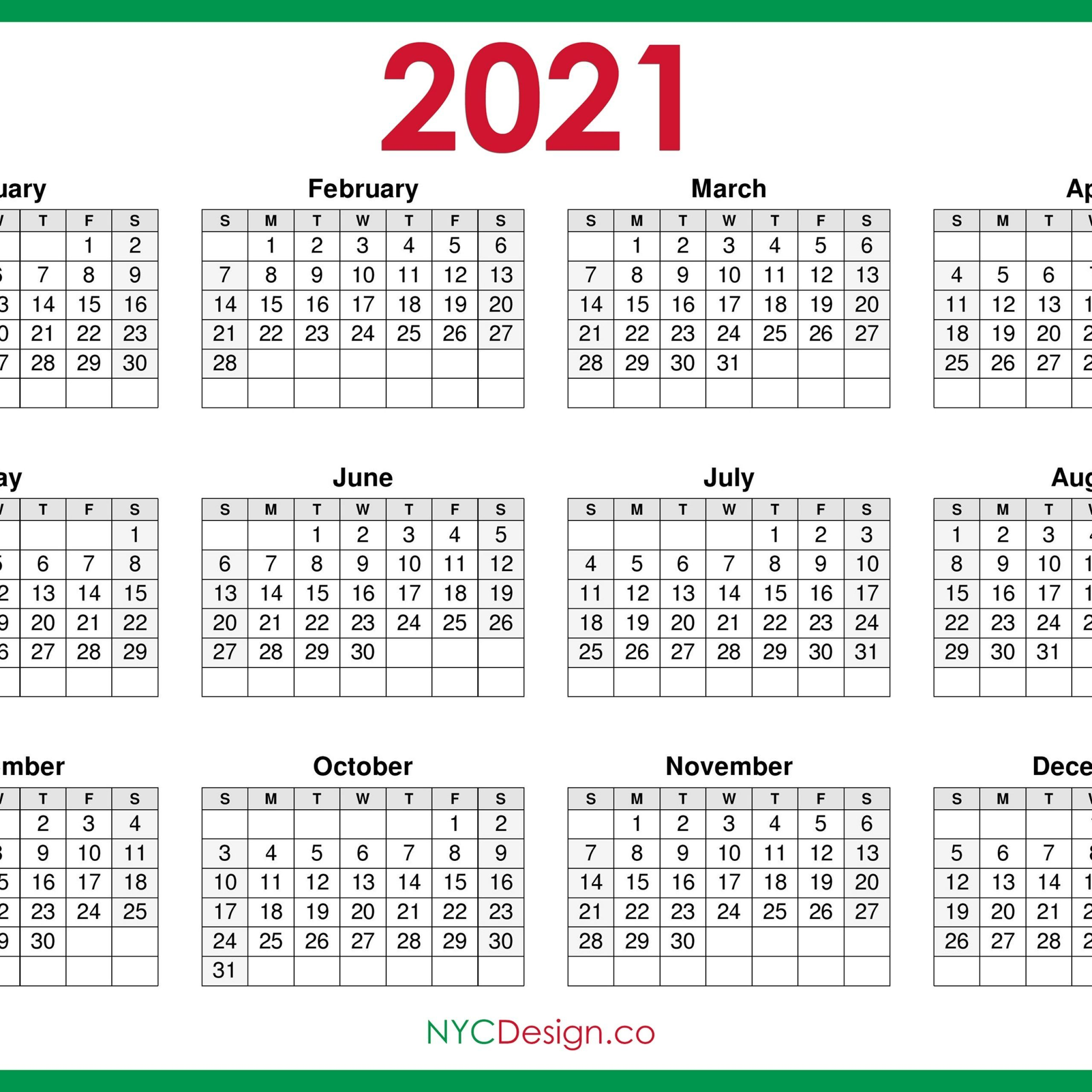 Google Free Printable Calendars 2021