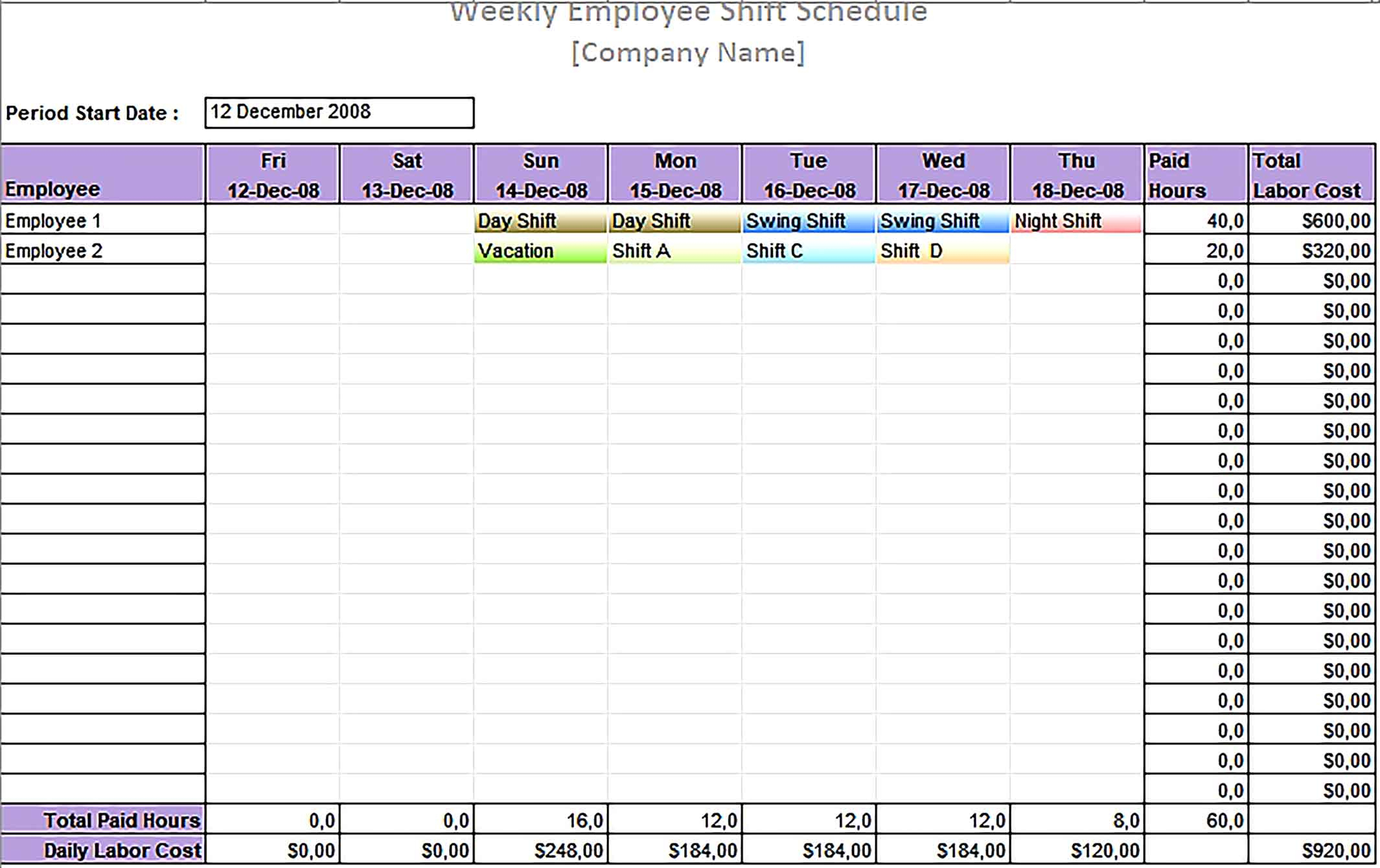 Shift Schedule Template 2021 | Calendar Printables Free Blank