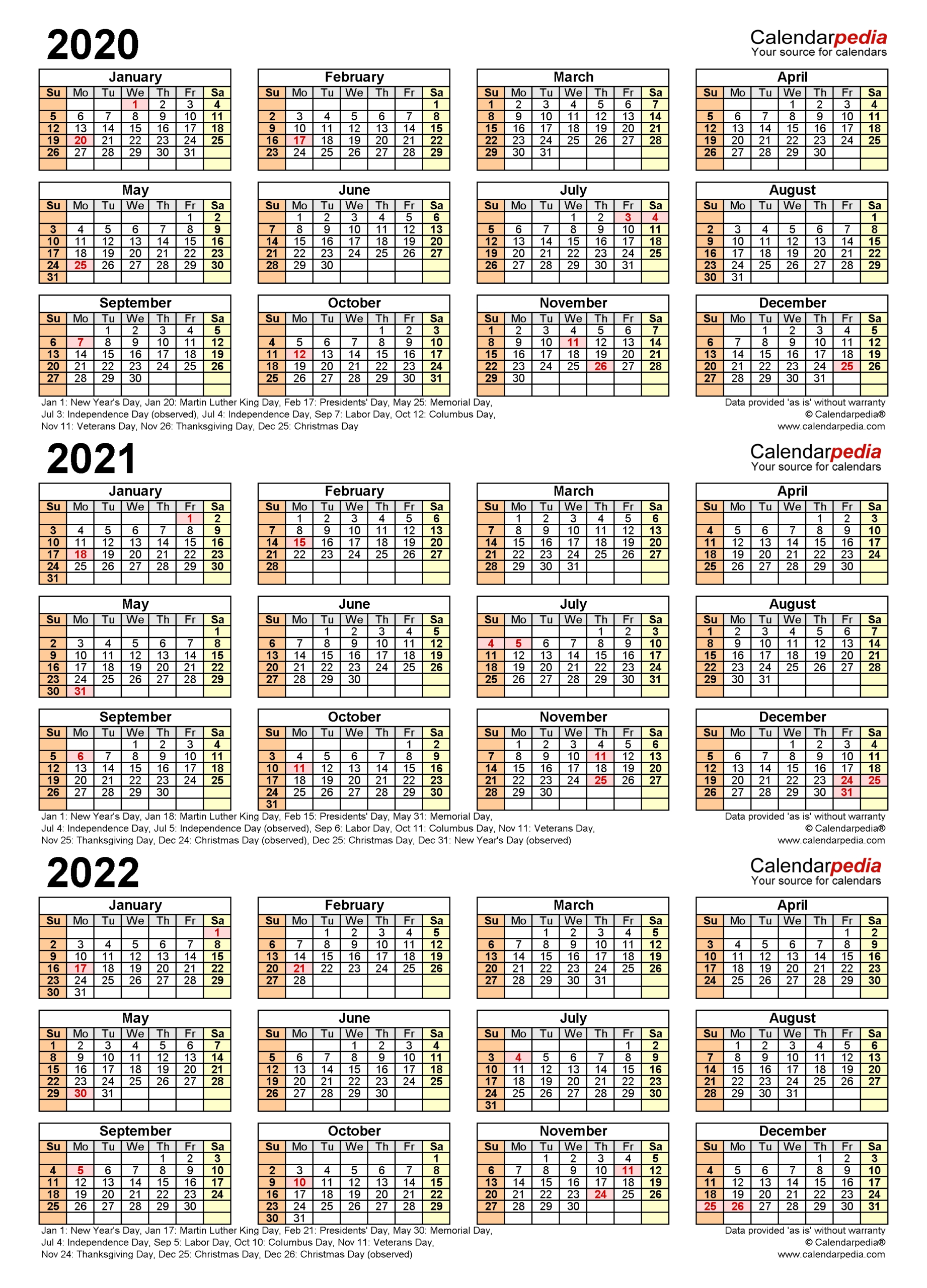 Small Yearly Calendars For 2021 And 2022 - Calendar