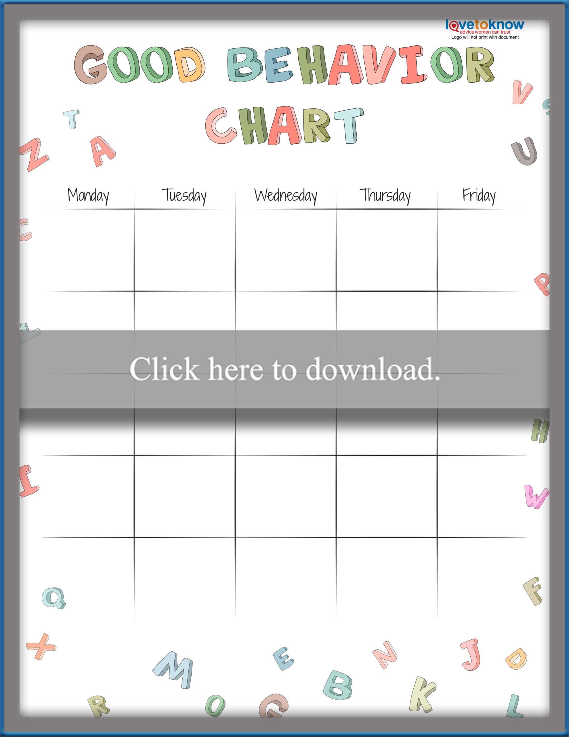 Sticker Behavior Charts | Lovetoknow