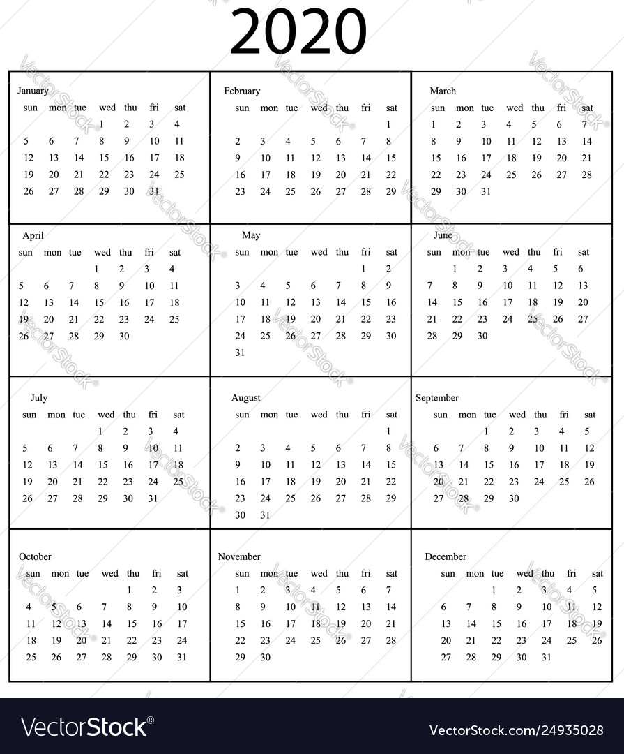 Take Yearly Calendar Printable 2020 Start On Monday